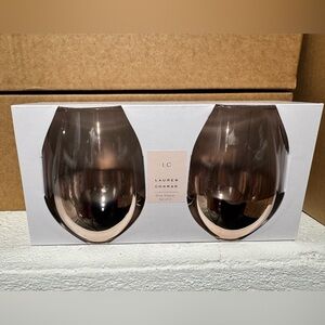 LC Lauren Conrad Wine Glasses Set - Rose Gold Finish